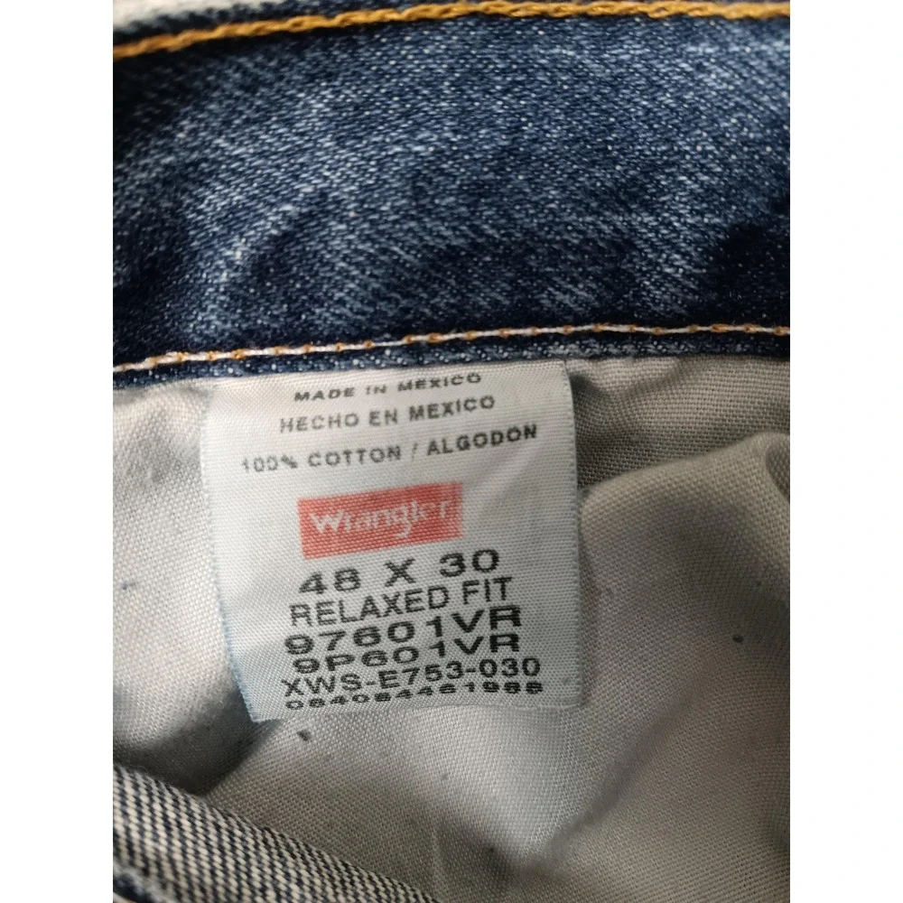 Wrangler Mens Relaxed Fit Straight Leg Jeans Blue Denim Five Star 48x30